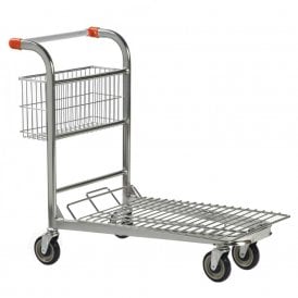 Nestable Stock Trolley with rear basket 500kg