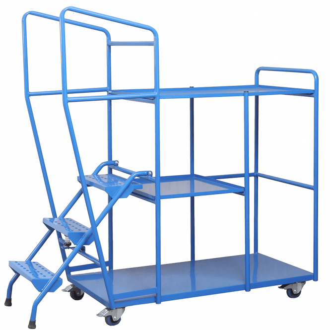 Order Picking Trolley with 2 and A Half Steel Shelves 240kg