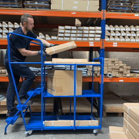 Order Picking Trolley with 2 and A Half Steel Shelves 240kg