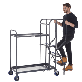 Order Picking Trolley with 2 Steel Shelves 300kg