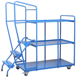 Order Picking Trolley with 3 Steel Shelves 270kg