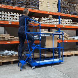 Order Picking Trolley with 3 Steel Shelves 270kg