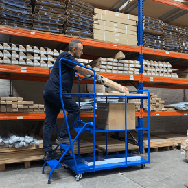 Order Picking Trolley with 3 Steel Shelves 270kg