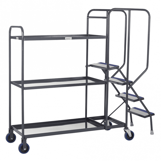 Order Picking Trolley with 3 Steel Shelves 300kg