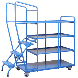 Order Picking Trolley with 4 Steel Shelves 330kg