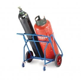 Oxygen/Propane Double Gas Bottle Trolley with Rear Wheels 200kg