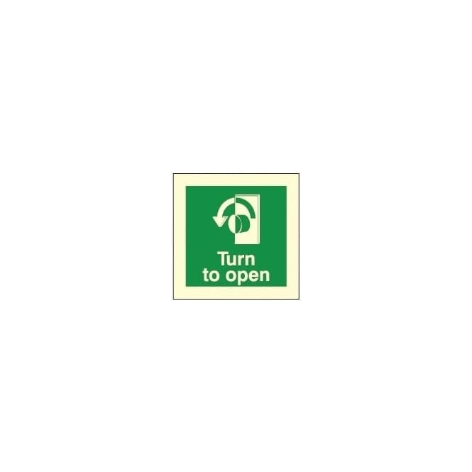 Photoluminescent - Turn to open (Left) Signs