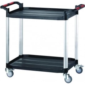 Plastic 2 Tray Shelf Trolley 100kg 460W x 750L x 940H mm