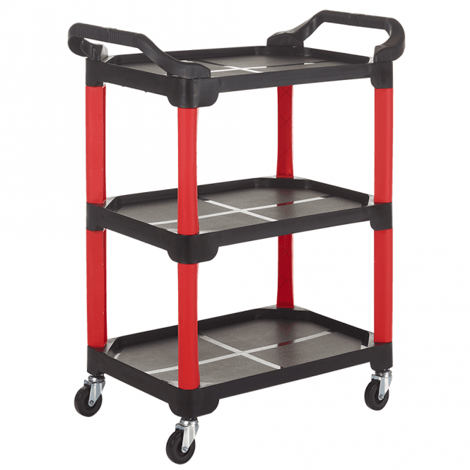 Plastic 3 Shelf Tray Trolley 100kg