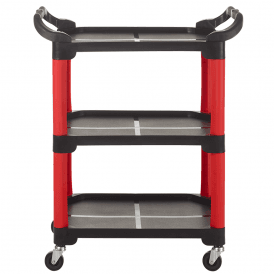Plastic 3 Shelf Tray Trolley 100kg