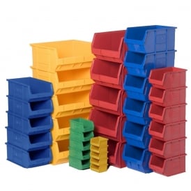 Plastic Small Parts Picking Bins - Blue/Red/Green or Yellow