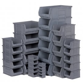 Plastic Small Parts Picking Bins - Recycled Grey