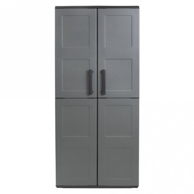 Plastic Utility Cupboard with Three Half Shelves