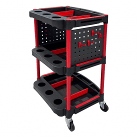 Plastic Workshop/Tool 3 Shelf Tray Trolley 100kg