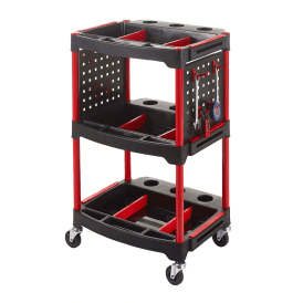 Plastic Workshop/Tool 3 Shelf Tray Trolley 100kg