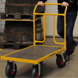 Platform Trolley 750 x 500mm with Solid Rubber or Pneumatic Wheels 400kg