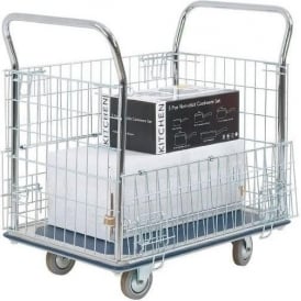 Platform Trolley Mesh Hinged & Removable Sides 370kg