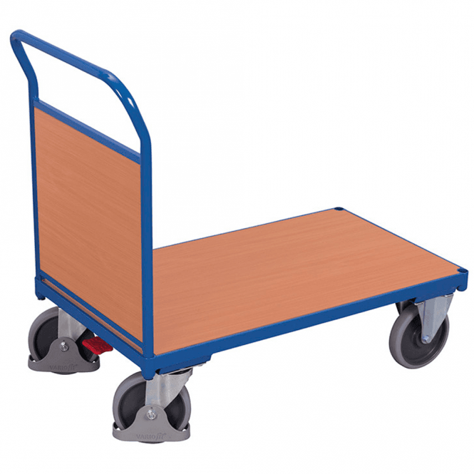 Platform Trolley with Wooden End Panel with Brake 500kg
