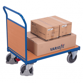 Platform Trolley with Wooden End Panel with Brake 500kg