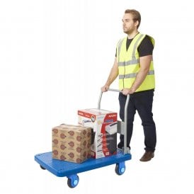 Proplaz Plastic Platform Trolley 300kg with Silent Castors
