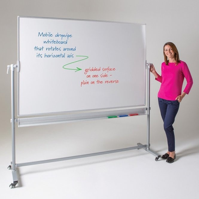 Revolving Mobile Magnetic Dry-Wipe White Board