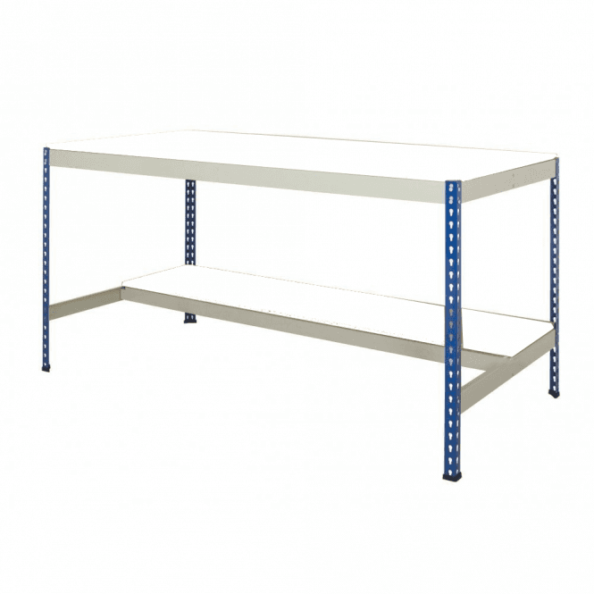 Rivet Workbenches Melamine with Half Undershelf