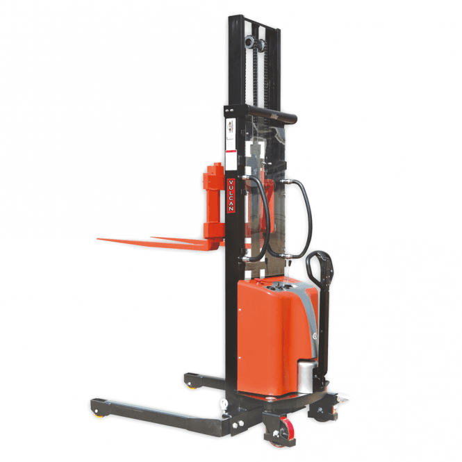 Semi Electric Straddle Stacker with Adjustable Forks 1200kg Lifts upto 3mts