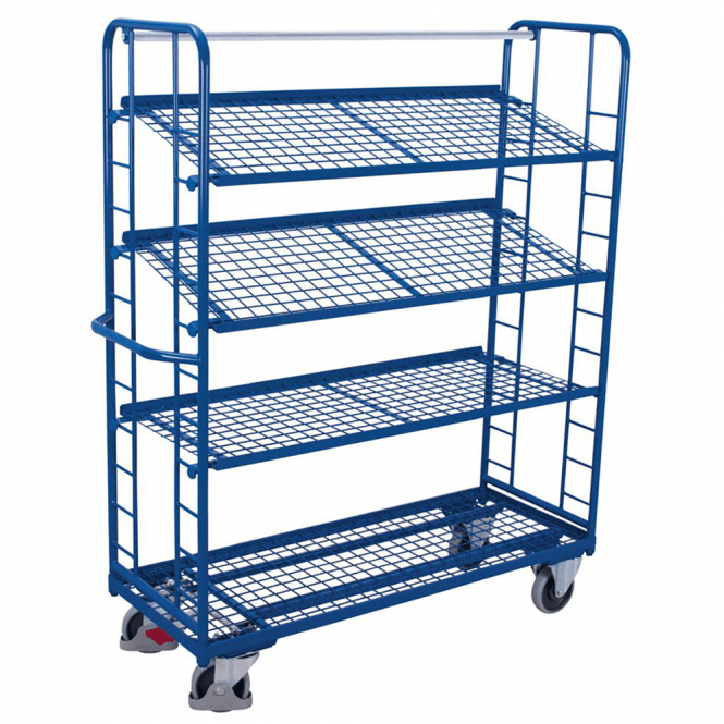 Shelf Trolley Four Mesh Shelves with Brake 400kg