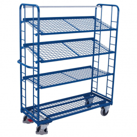 Shelf Trolley Four Mesh Shelves with Brake 400kg