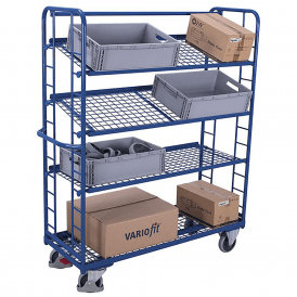 Shelf Trolley Four Mesh Shelves with Brake 400kg
