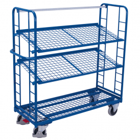 Shelf Trolley Two Adjustable Mesh Shelves with Brake 400kg