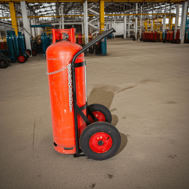 Single Propane Gas Bottle Trolley with Pneumatic Wheels 300kg