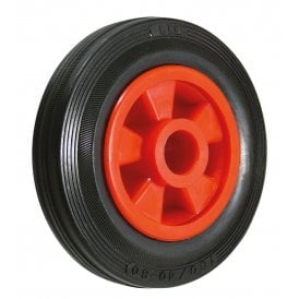 Solid Rubber Wheels Plastic Centre Plain Bearing