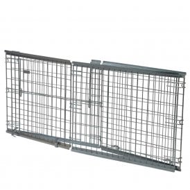 Stackable Pallet Retention Units with half hinged gate