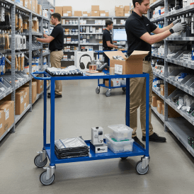 Steel 2 Shelf Tray Trolley 150kg