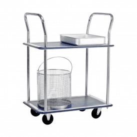 Steel 2 Shelf Trolley 120kg With Anti Slip Shelves
