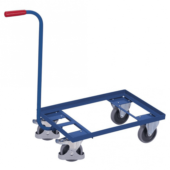 Steel Euro Container Dolly with Handle & Brake 250kg