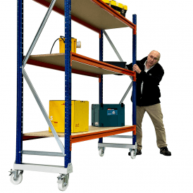 Steel Mobile Longspan Shelving Trolley 3 Level - 2250mm Wide