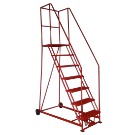 Steel Mobile Safety Steps with Footlock 3-8 Tread with Punched Steel Treads