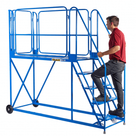 Steel Mobile Work Platform 3-10 Tread 1800mm Length