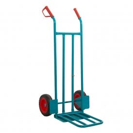 Steel Sack Truck Puncture Proof Wheels Fixed & Folding Footplate 250kg