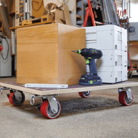 Super Heavy Duty Wooden Dolly/Skate with Brake 1000kg