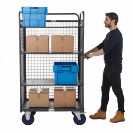 Three Sided Heavy Duty Distribution/Picking Trolley 3 Shelves 1500mm Height 600kg