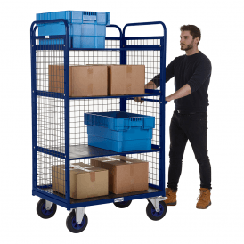 Three Sided Heavy Duty Distribution/Picking Trolley 3 Shelves 1500mm Height 600kg