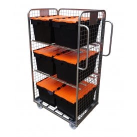 Roll container with black container boxes