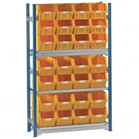 Toprax Boltless Steel Shelving 28 Small Parts Plastic Bins