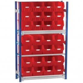 Toprax Boltless Steel Shelving 28 Small Parts Plastic Bins