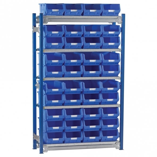 Toprax Boltless Steel Shelving 40 Small Parts Plastic Bins
