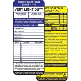 Tower Scaffold Safety Tags
