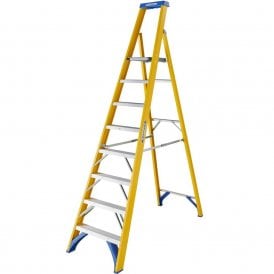Trade Fibreglass Platform Stepladders 4-12 Tread EN131 Professional